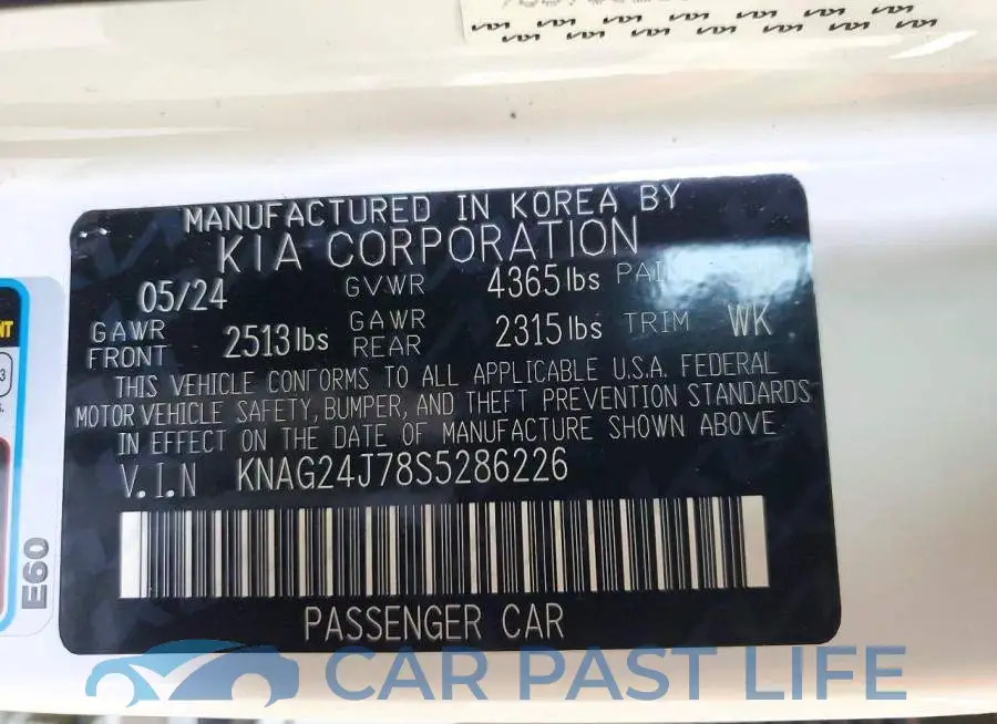 KNAG24J78S5286226# 12