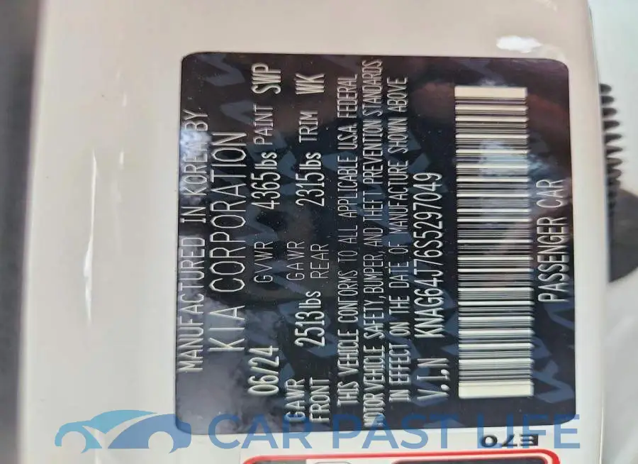 KNAG64J76S5297049# 12