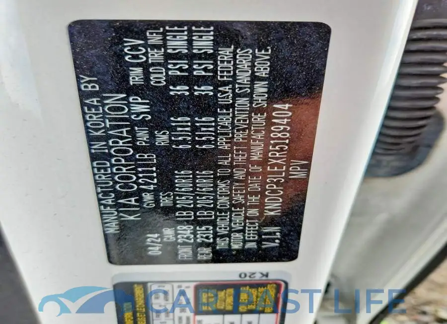 KNDCP3LEXR5189404# 13
