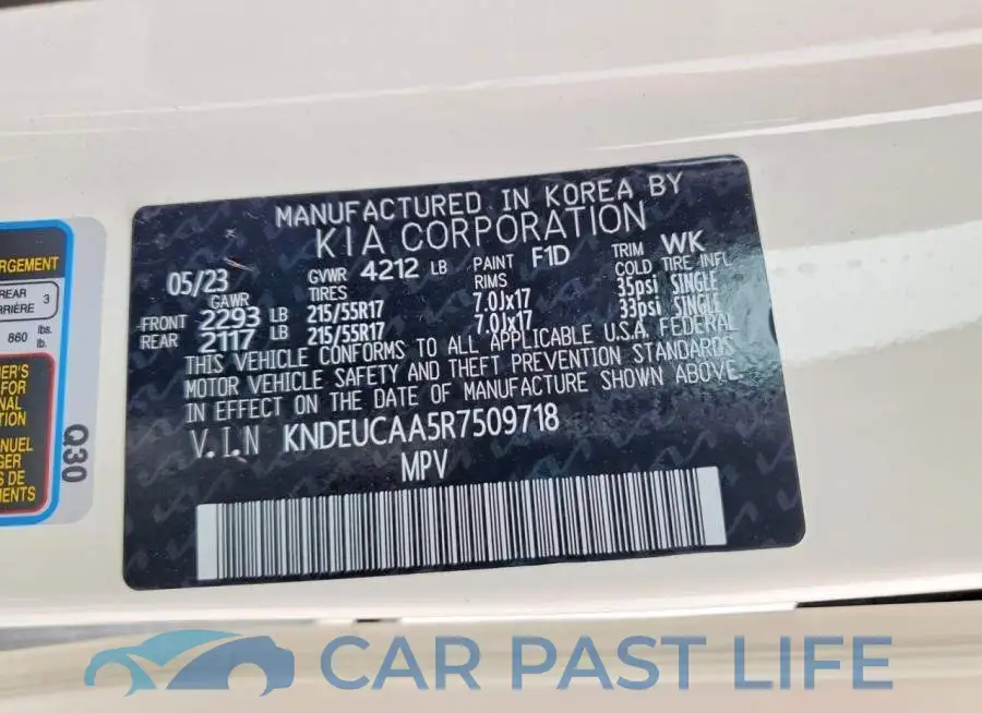 KNDEUCAA5R7509718# 14