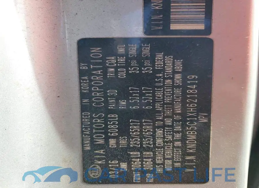 KNDMB5C1XH6218419# 13