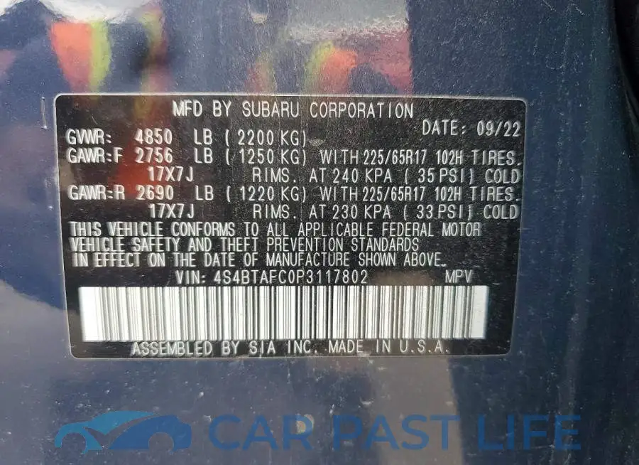 4S4BTAFC0P3117802# 13