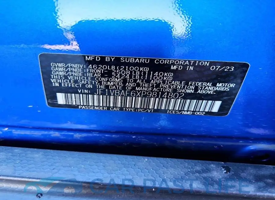 JF1VBAF6XP9814802# 13