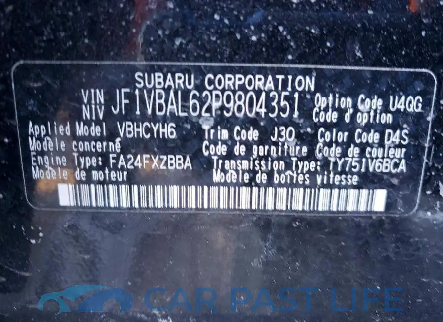 JF1VBAL62P9804351# 13