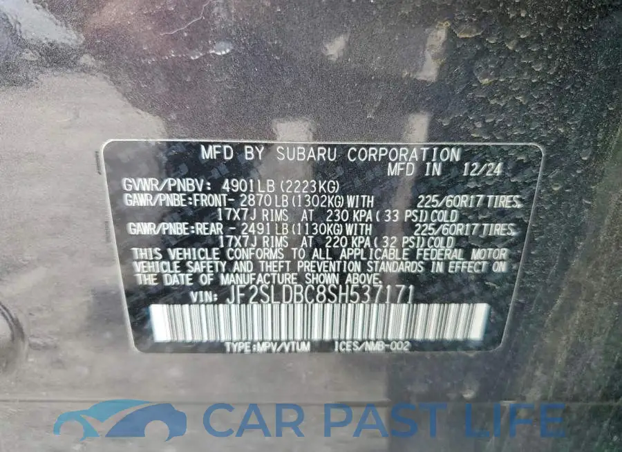 JF2SLDBC8SH537171# 13