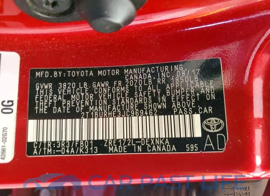 2T1BURHE3JC969462# 13