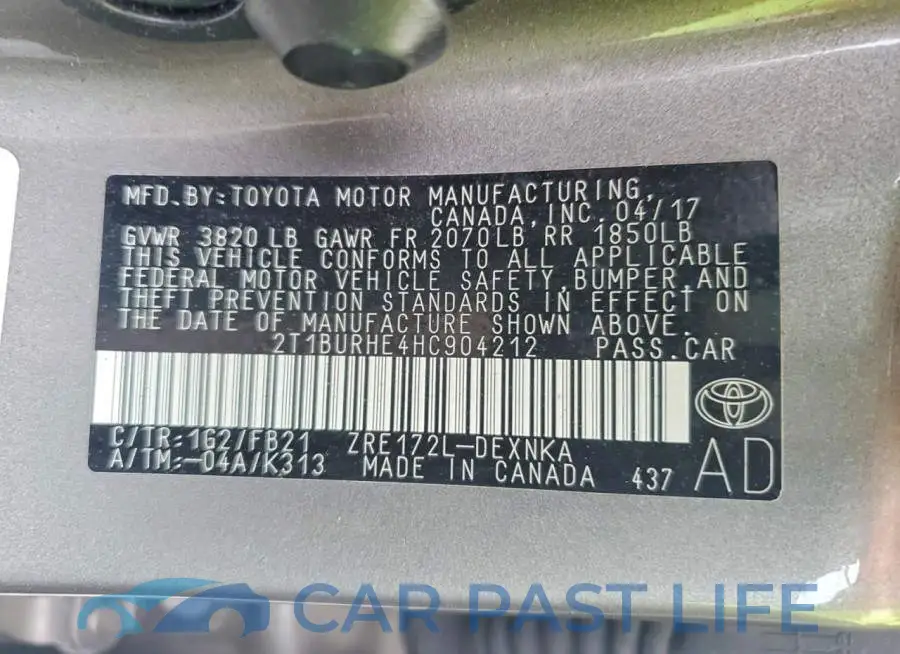 2T1BURHE4HC904212# 12