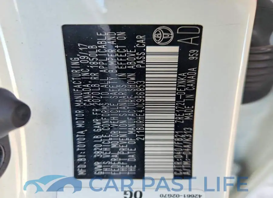 2T1BURHE4JC986853# 13