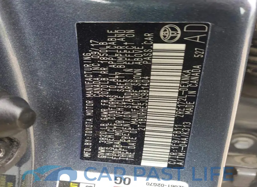 2T1BURHE5JC981404# 12