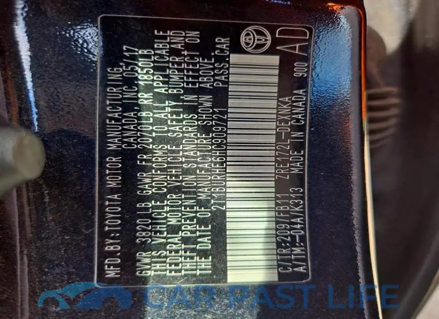 2T1BURHE6HC909721# 12