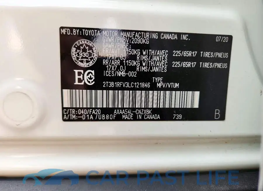 2T3B1RFV3LC121846# 14