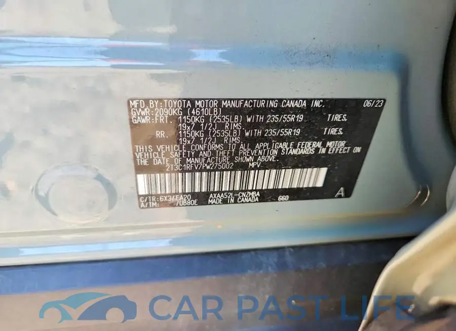 2T3C1RFV7PW275002# 13