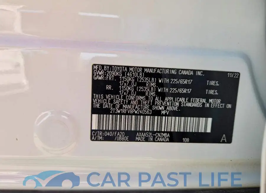 2T3W1RFV8PW240563# 14