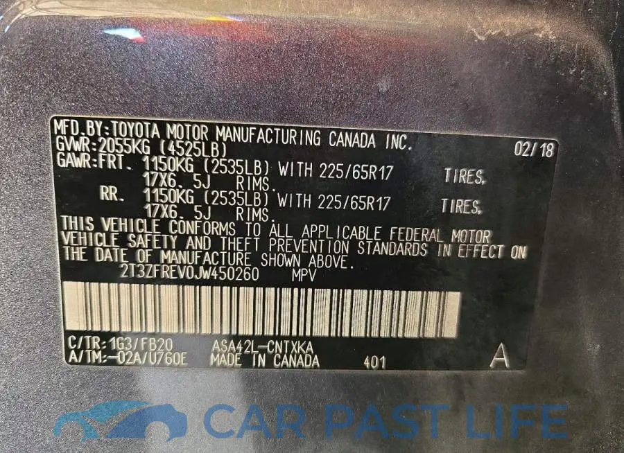 2T3ZFREV0JW450260# 12