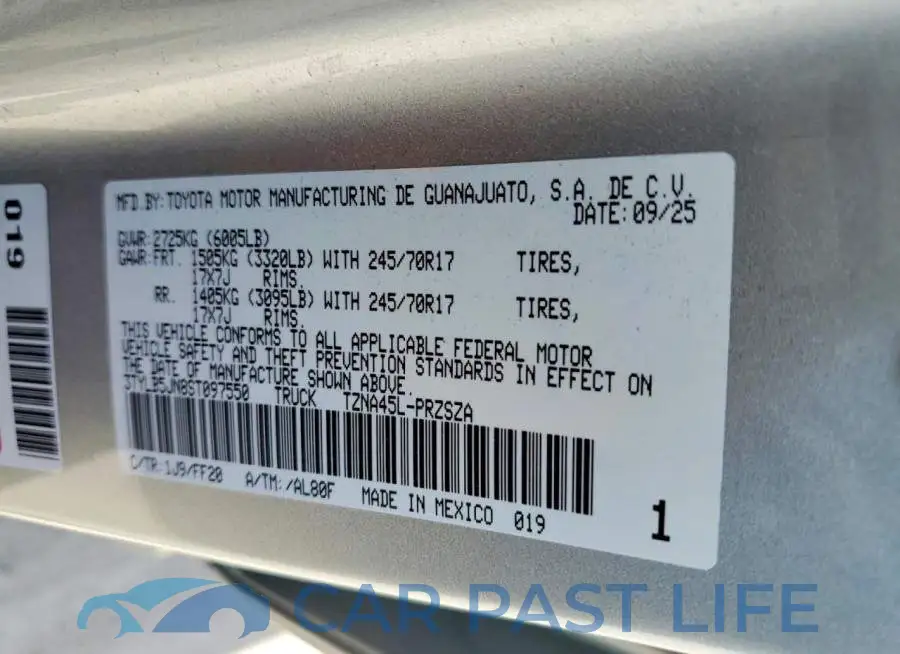 3TYLB5JN8ST097550# 12