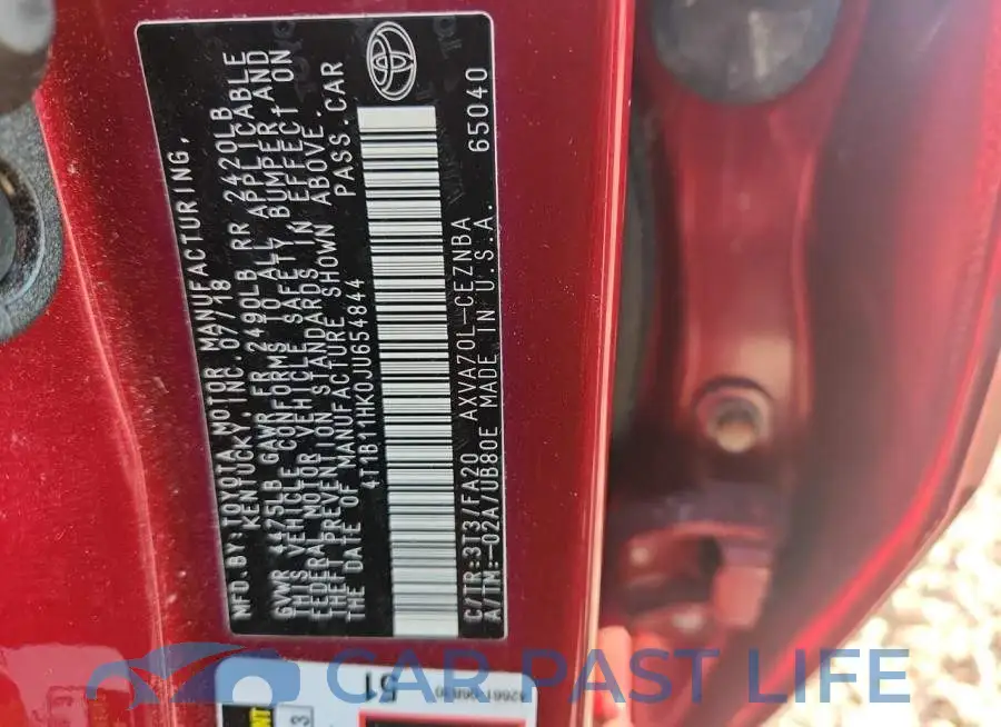 4T1B11HK0JU654844# 12