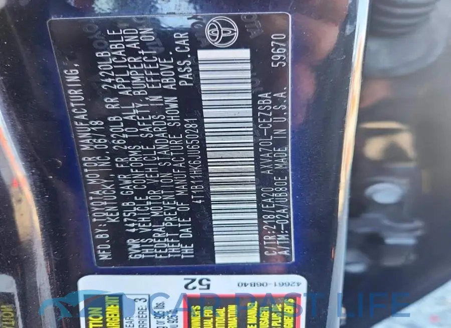 4T1B11HK6JU650281# 13