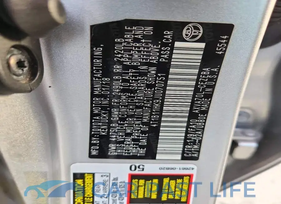 4T1B11HK9JU070751# 12