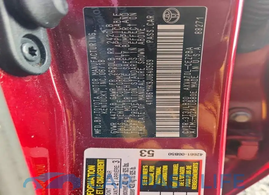 4T1B61HK9JU640569# 13