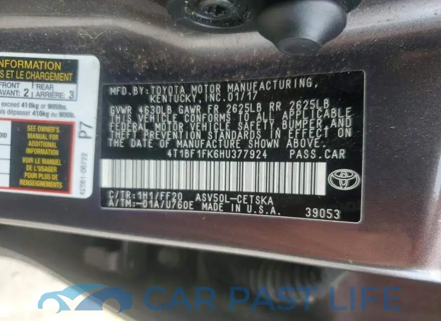 4T1BF1FK6HU377924# 13
