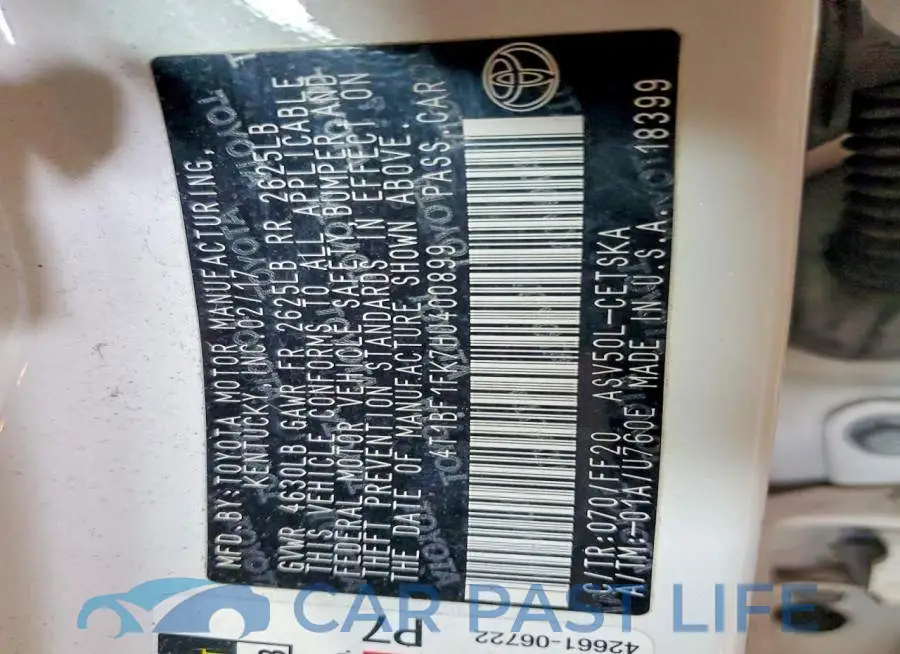 4T1BF1FK7HU400899# 12