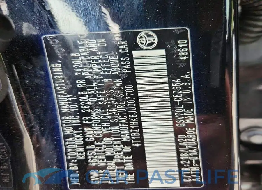 4T1BZ1HK6JU007700# 13