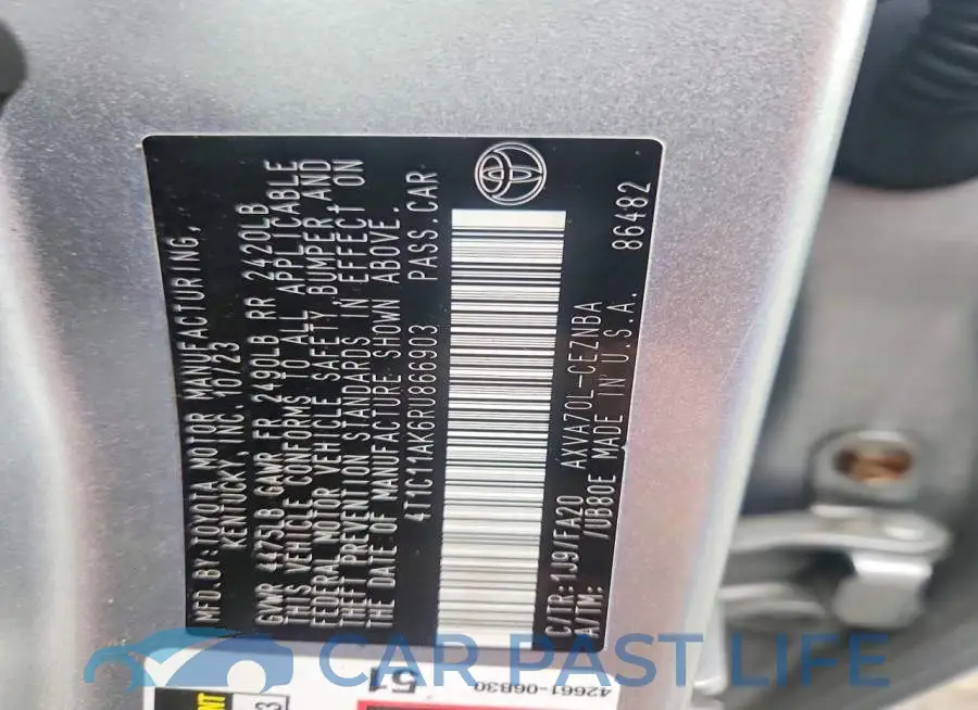 4T1C11AK6RU866903# 12