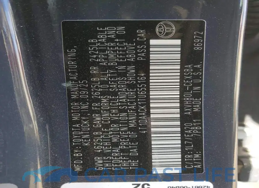 4T1DAACK1TU655164# 12