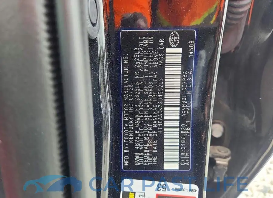 4T1DAACK7SU155203# 12