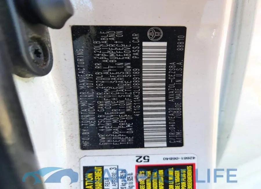 4T1G11AK3LU889189# 12