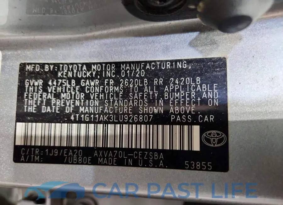 4T1G11AK3LU926807# 13