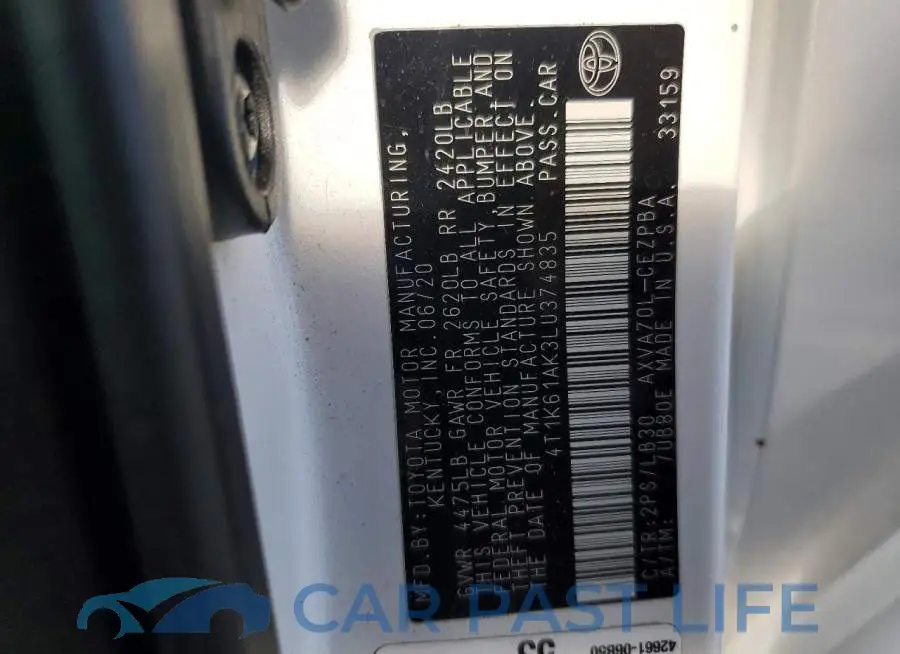 4T1K61AK3LU374835# 13