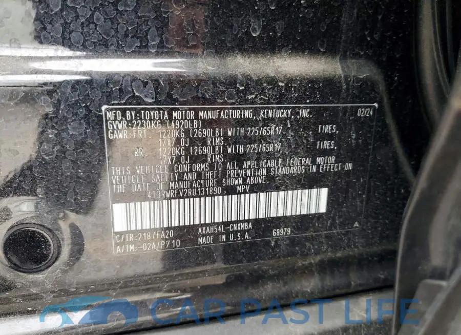 4T3RWRFV2RU131890# 14
