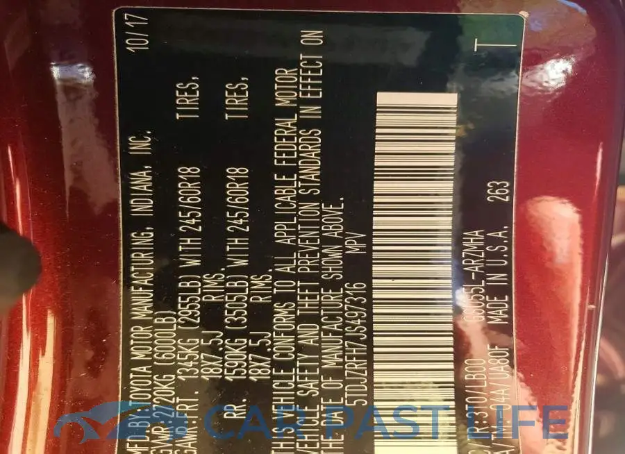 5TDJZRFH7JS497316# 14