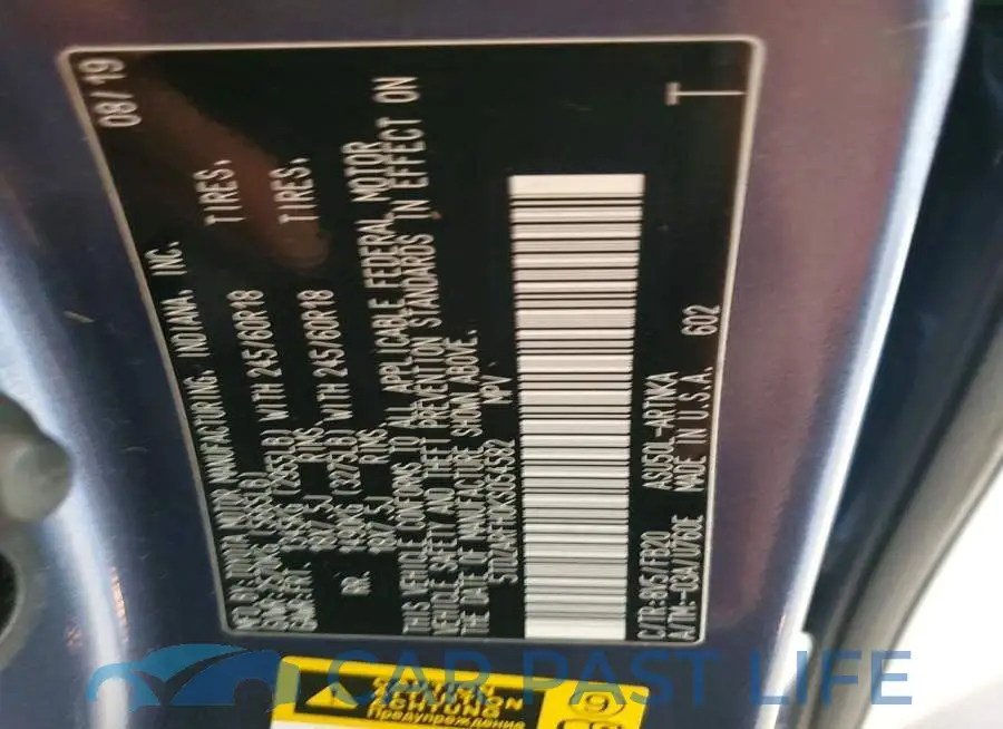 5TDZARFH0KS054582# 13