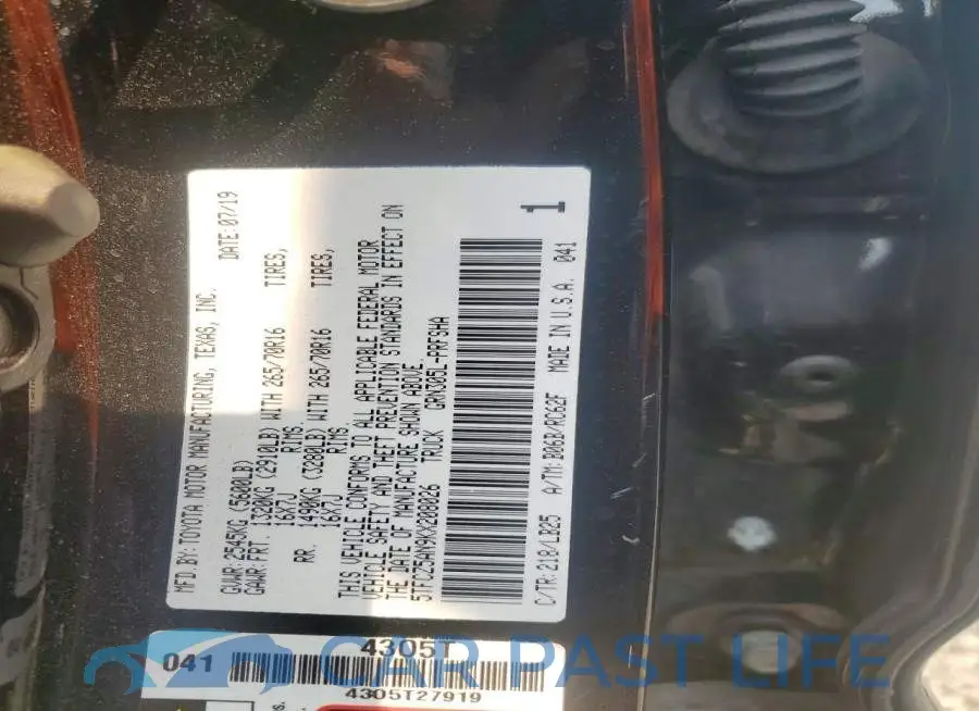 5TFCZ5AN9KX208026# 12