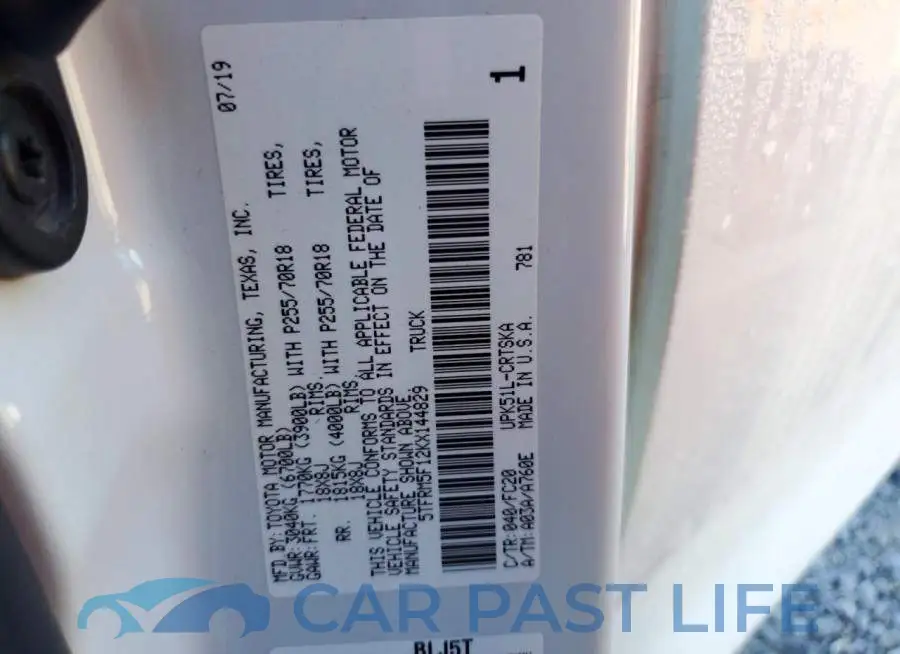 5TFRM5F12KX144829# 12