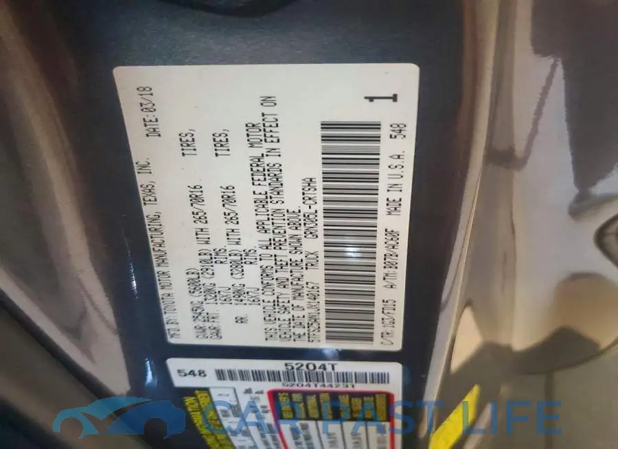 5TFSZ5AN1JX140167# 12