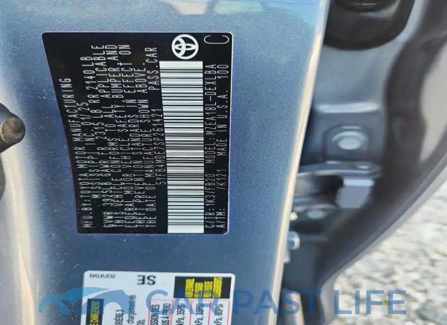 5YFB4MDE7SP261421# 12