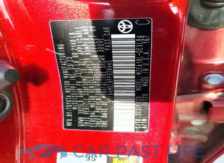 5YFB4MDE8PP028445# 12