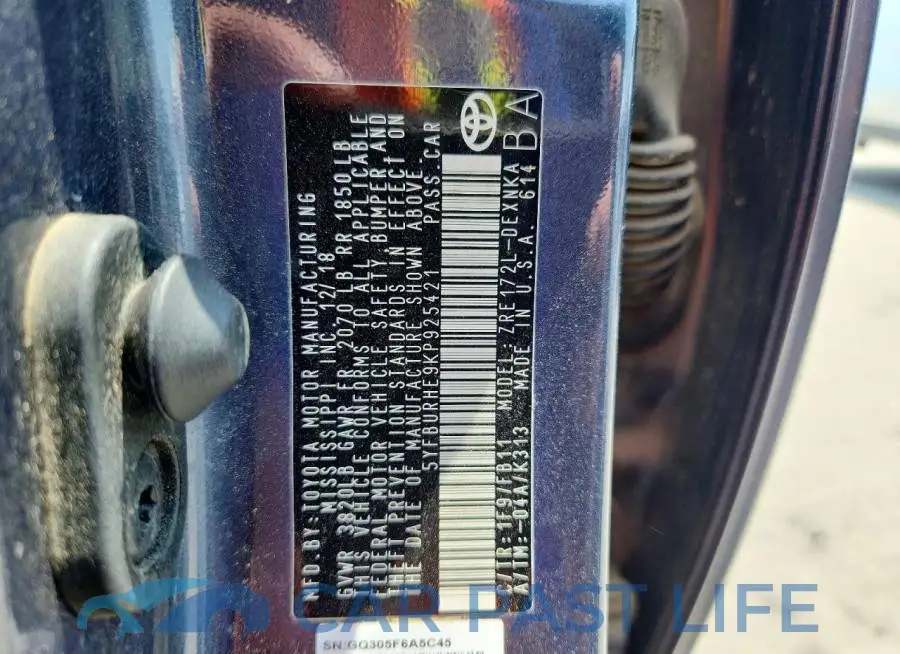 5YFBURHE9KP925421# 13