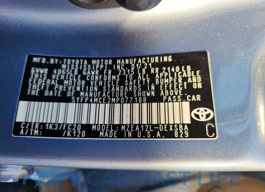 5YFP4MCE2MP077188# 12