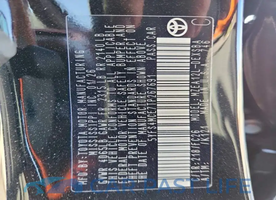 5YFS4MCE7TP267691# 12