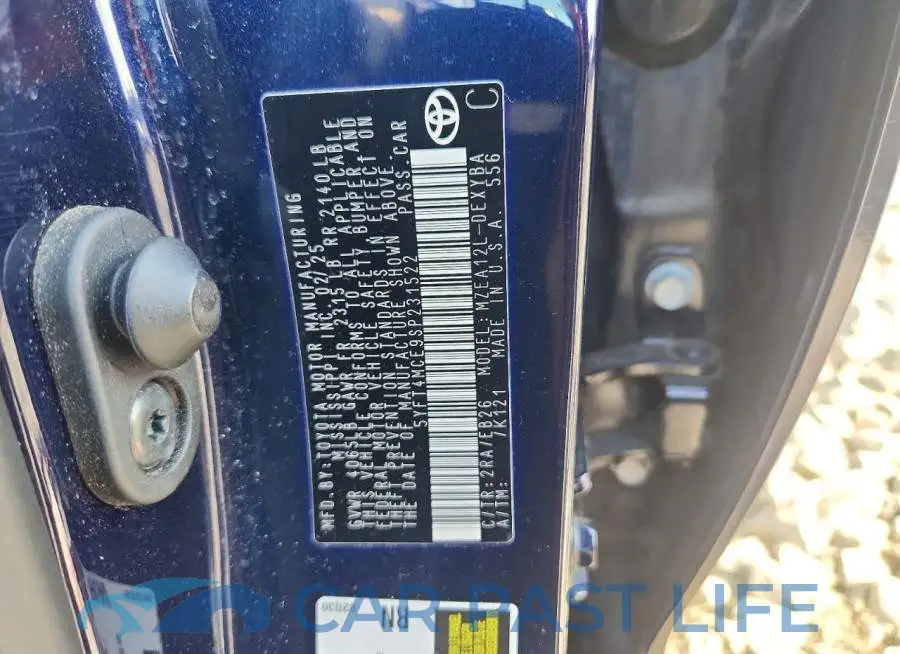 5YFT4MCE9SP231522# 12