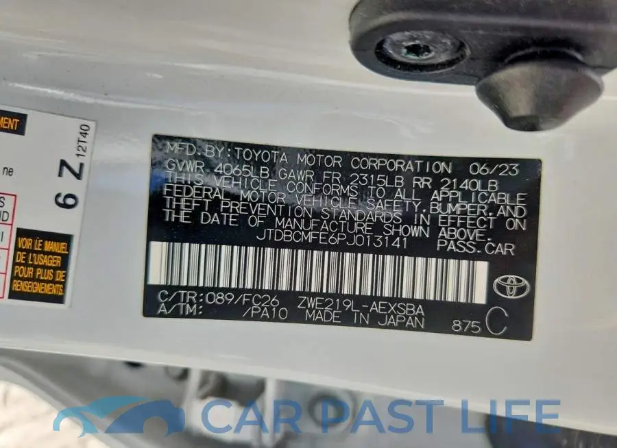 JTDBCMFE6PJ013141# 12