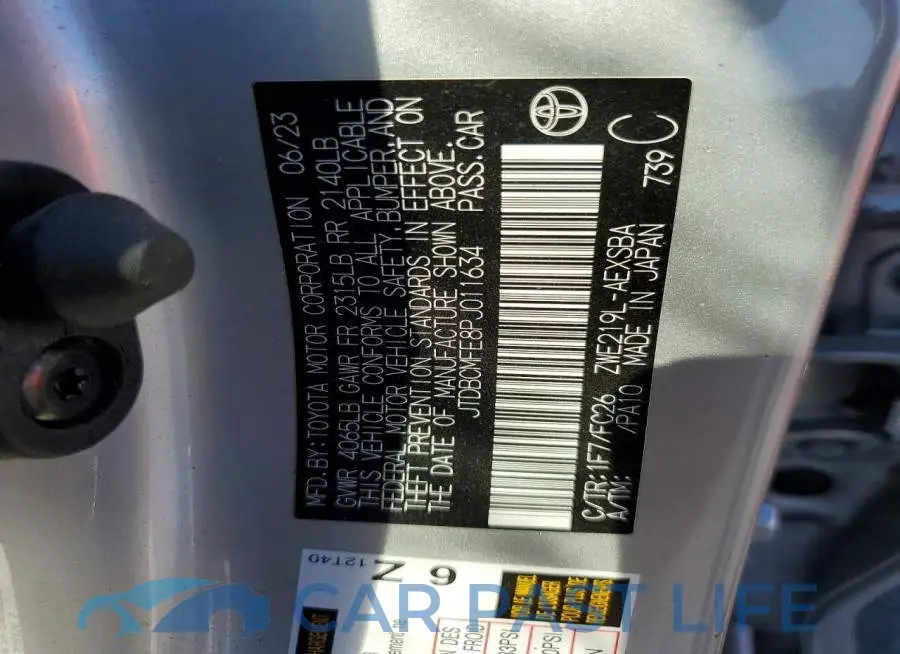 JTDBCMFE8PJ011634# 13