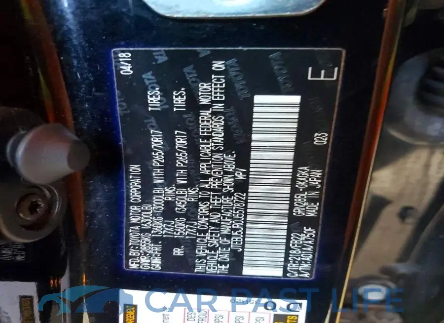 JTEBU5JR0J5578722# 13