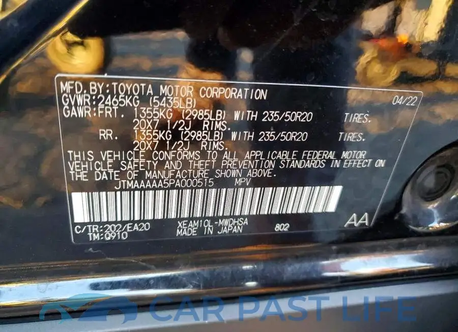 JTMAAAAA5PA000515# 13