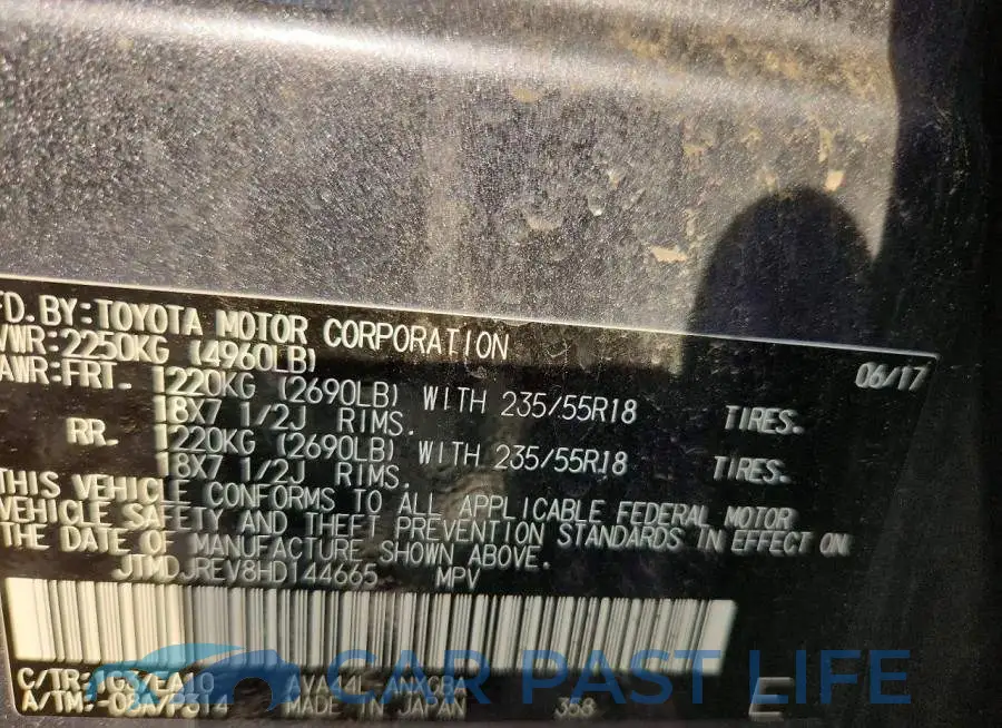 JTMDJREV8HD144665# 12