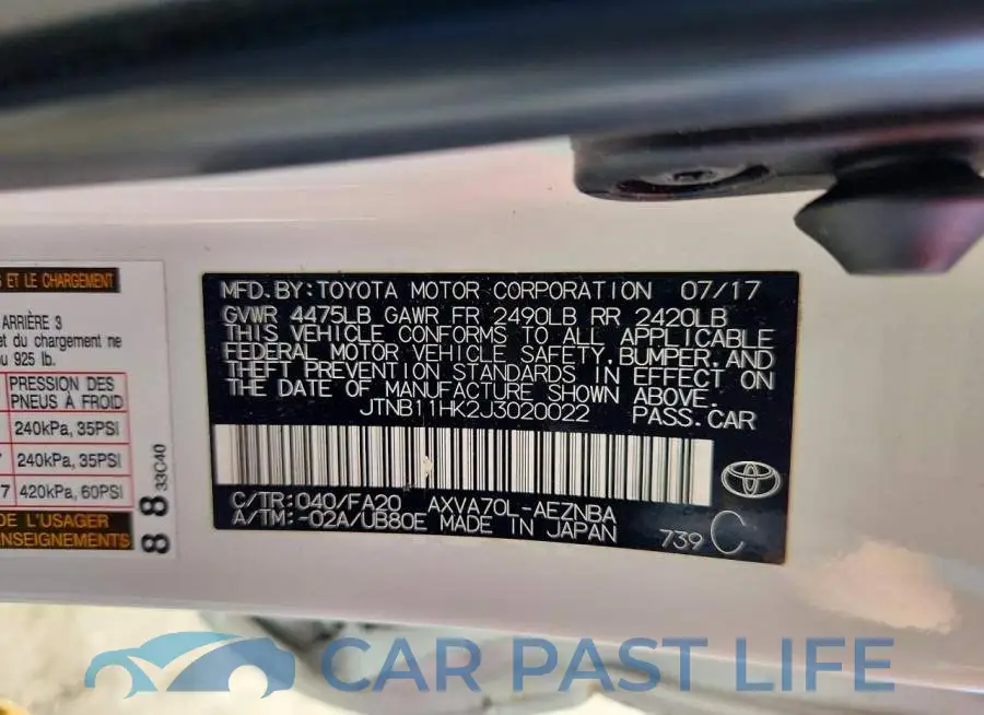 JTNB11HK2J3020022# 12
